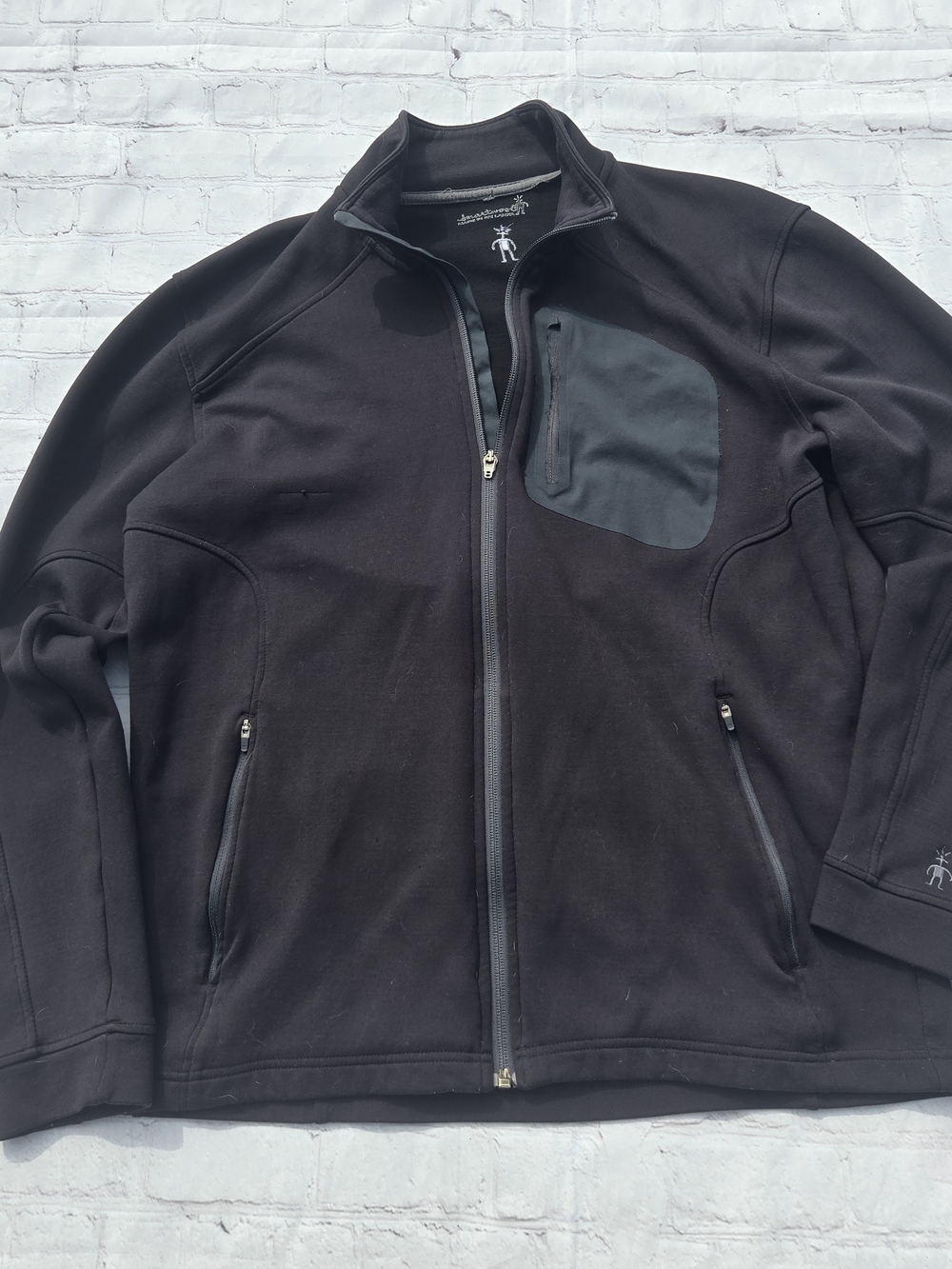 Smartwool Synergy Jacket Mens Large Merino Wool Full Zip Hiking Coat Black Climb